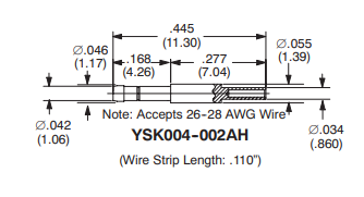 Hypertronics YSK004-002AH小型母接觸插座 現貨 Hypertronics YSK004-002AH小型母接觸插座 現貨