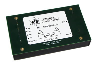 美國American Power Design A100系列高壓DC-DC轉換器100W,48-200V 美國American Power Design A100系列高壓DC-DC轉換器100W,48-200V